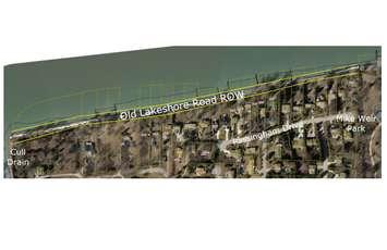 Sarnia's Old Lakeshore Road right-of-way. Image courtesy of the City of Sarnia.