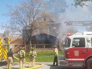 Sarnia Fire and Rescue respond to Durand Street house fire. May 6, 2020 Photo by George Hayes.