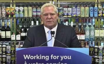 Premier Doug Ford during media conference in Etobicoke. May 24, 2024. (Screenshot of streamed event)
