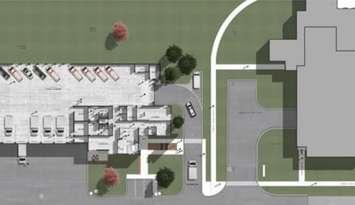 An artist's rendering of a proposed new Lambton EMS station (Photo via Lambton County Council agenda)