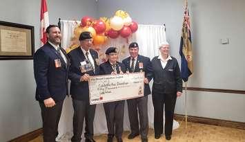 Sarnia Legion cheque presentation to Petrolia Legion Branch 216, Sept 8, 2025. Blackburn Media photo by Stephanie Chaves. 