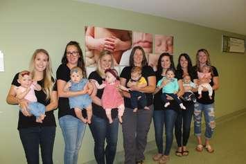 Bluewater Health staff pictured with their babies are Lauren Schenk, Jackie Robitaille, Chelsea Schenck, Dana Stephens, Priscilla Iacobelli, Kaitlyn Lepore, Carlene Kabbes. Submitted photo.