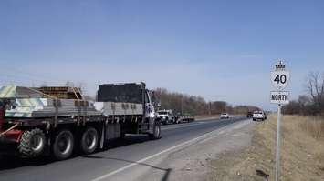A section of Highway 40 in Sarnia. 25 March 2021. (BlackburnNews.com photo by Colin Gowdy)