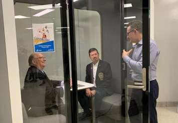Connection Cube unveiled at Age Friendly Expo in Sarnia. June 14, 2023. (Photo courtesy of Lambton County Library via Facebook)