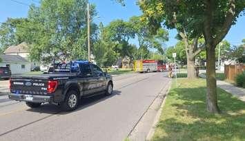 Natural gas leak reported in the area of Shepherd Street and Confederation Street. July 24, 2025. (Photo courtesy of Sarnia Police Service)