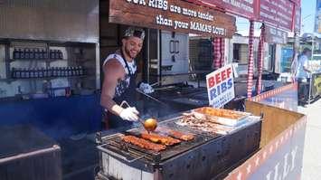 Tony from Kentucky Smokehouse at the Sarnia Ribfest. June 19, 2015 (photo by Jake Jeffrey blackburnnews.com)