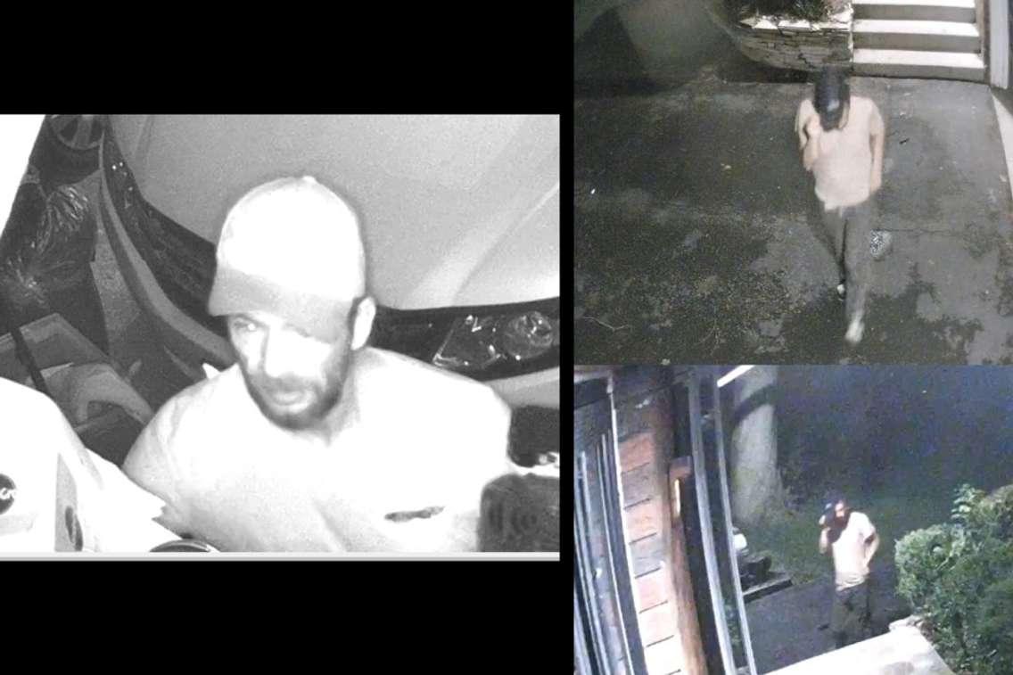 Security camera images of one of the men suspected in a theft on Cathcart Boulevard on August 31, 2024. Images courtesy Sarnia police.