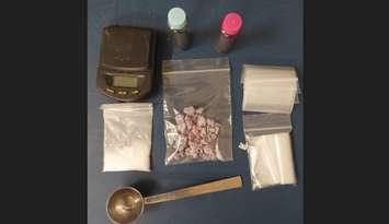 Sarnia police seize 13 grams of suspected fentanyl during arrest. January 27, 2025. (Photo courtesy of Sarnia Police Service)