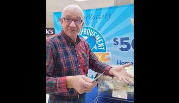 John DeGroot announces winner of the Alzheimer Society's Home Improvement Lottery - Backyard Edition. January 16, 2025. (screenshot courtesy of Alzheimer Society of Sarnia-Lambton via Facebook)