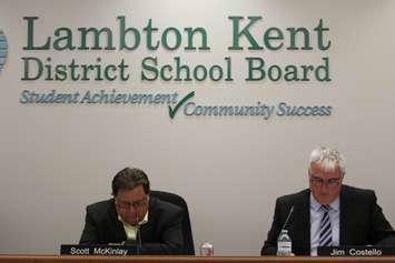 LKDSB Chair Scott McKinlay and Director of Education Jim Costello during a meeting on October 13, 2015 (Photo by Jake Kislinsky)