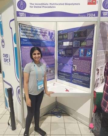 Safia Deol at the 2023 Canada-Wide Science Fair. (Photo courtesy of Lambton County Science Fair via Facebook)