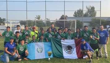Area migrant workers at the second annual Migrant Worker Project (MWP) soccer tournament (Photo courtesy of North Lambton Community Health Centre)