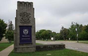 The entrance gates at Western University. (File photo by Miranda Chant, Blackburn Media)