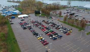 Aerial image of the 2019 Mustang Sally Rally. (Photo courtesy of Pathways Health Centre for Children.)