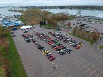Aerial image of the 2019 Mustang Sally Rally. (Photo courtesy of Pathways Health Centre for Children.)