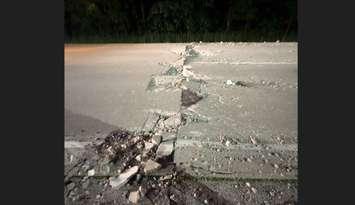 Unsafe road conditions on Highway 402. Submitted photo. 