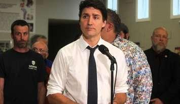 Prime Minister Justin Trudeau during a visit to Windsor, March 14, 2024. (Photo by Maureen Revait) 