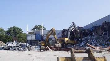 Sarnia's old Lambton 9 movie theatre is demolished. August 9, 2017 (Photo by Jake Jeffrey)