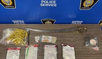 Evidence taken at a home in connection to an alleged kidnapping and assault (Photo by: Sarnia police)