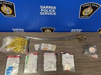 Evidence taken at a home in connection to an alleged kidnapping and assault (Photo by: Sarnia police)