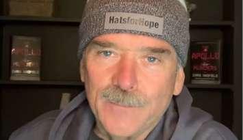 Col. Chris Hadfield for Hats For Hope campaign. (screenshot)