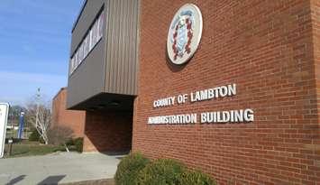 Lambton County administration building on Broadway St. in Wyoming. Blackburn Media photo by Colin Gowdy.