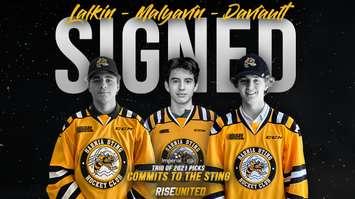 Ben Lalkin, Andrei Malyavin, and Alexis Daviault (Photo courtesy of Sarnia Sting via Twitter)