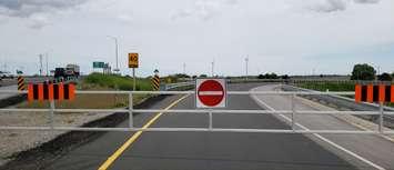 Road closed gate on a Highway 401 on-ramp. June 14, 2019. (Photo by Michael Hugall).