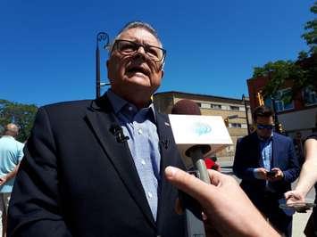 Canada's Minister of Public Safety Ralph Goodale speaking in Sarnia. August 10, 2018. (Photo by Colin Gowdy, BlackburnNews)