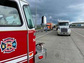 Point Edward Fire and Rescue respond to crash at the Blue Water Bridge. July 13, 2021