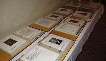 Binders recording all inductees into the Kent Agricultural Hall of Fame (Photo taken by Jake Kislinsky).