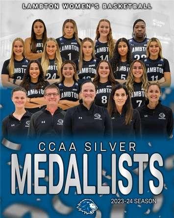 Lambton Lions win silver at CCAA Women's Basketball National Championships (Image courtesy of Lambton College Athletics via Facebook)