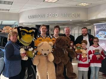 2018 Teddy Bear Toss kickoff. (Photo courtesy of Sarnia Sting Hockey Club)