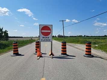 Road closed sign (Photo courtesy of Sarnia Police Service via X)