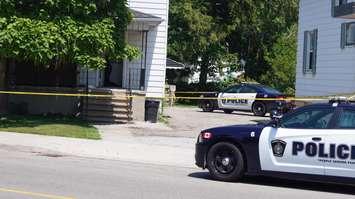 Sarnia Police Investigate Assault On Ontario St. July 24/15  (Blackburnnews.com Photo By Josh Boyce)
