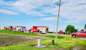 Petrolia and North Enniskillen Fire Department on scene of a collision, May 12, 2024 (Photo by: PNEFD) 