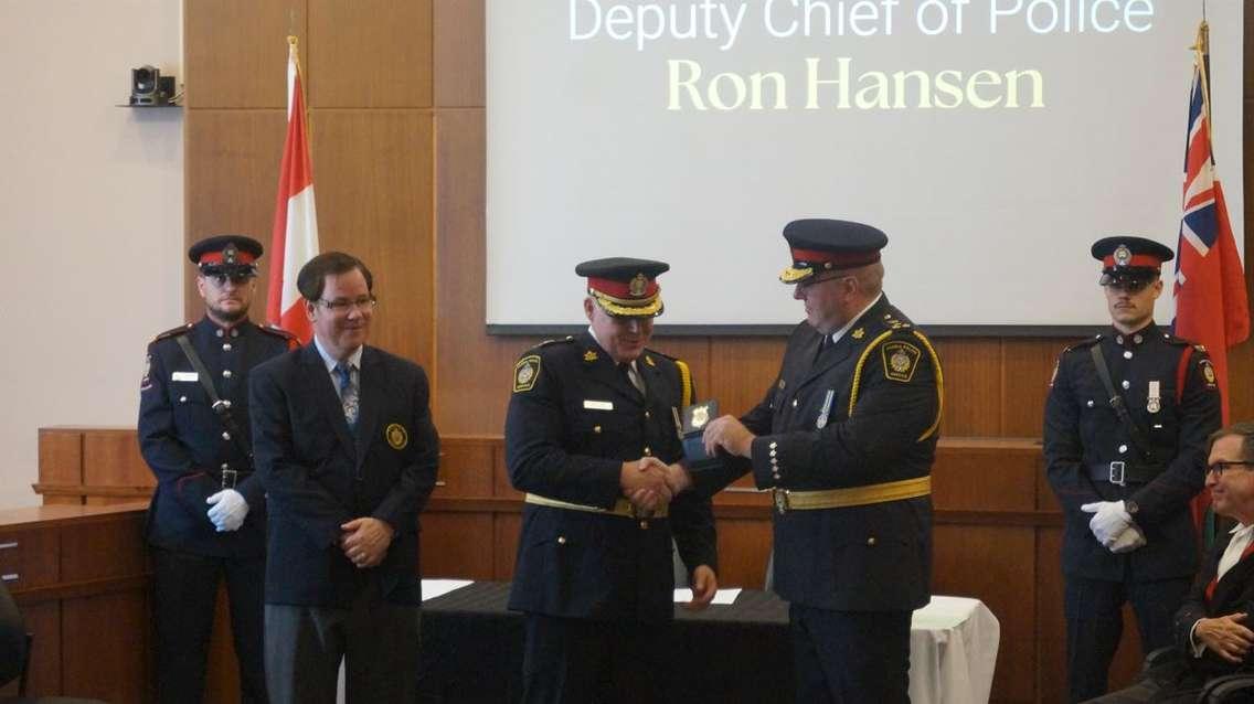 Swearing-in ceremony for Deputy Chief Ron Hansen. August 20, 2024. (Photo by Melanie Irwin)