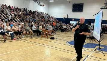 Hundreds attend a town hall hosted by the Sarnia Police Service, Sept 5, 2024 (Photo by: Lindsay Newman/ Blackburn Media)