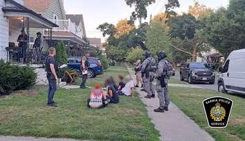 Sarnia police execute a drug search warrant at a Kathleen Avenue home - Aug 21/25 (Photo courtesy of Sarnia Police Service)