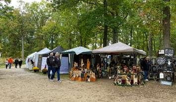 Visitors browse vendors at the Lambton Fall Colour & Craft Festival in 2023. (Photo courtesy of The Corporation of the County of Lambton)