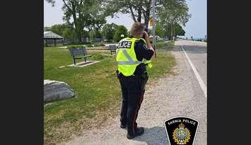 Traffic enforcement. (Photo courtesy of the Sarnia Police Service) 