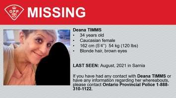 34-year-old Deana Timms of Lambton County. (Image via OPP). 