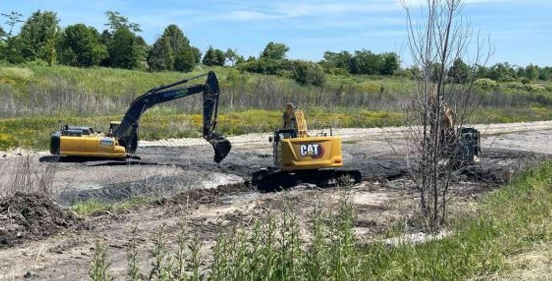 Sediment removal work at the Suncor Nature Way (Photo courtesy of City of Sarnia)