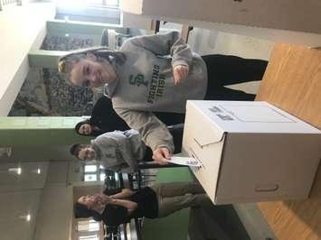 A student casts a mock ballot for the Ontario election - May 31/22 (Photo courtesy of Blake Morrison)