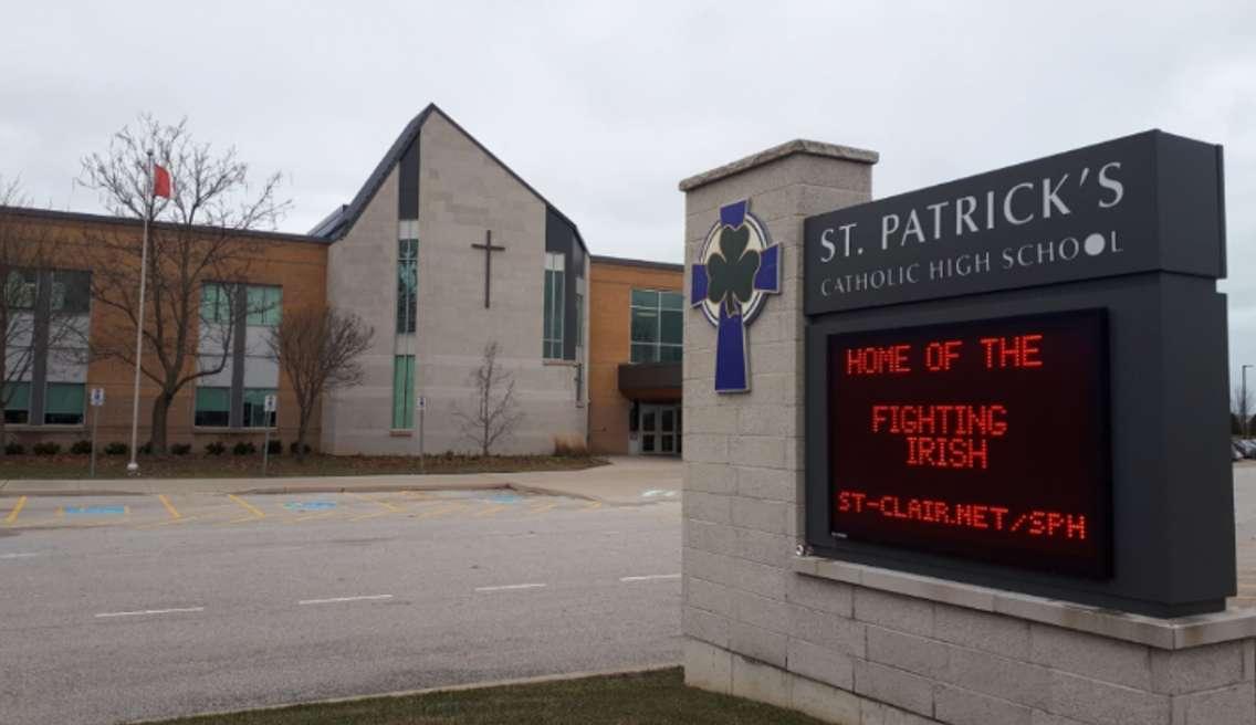 St. Patrick's Catholic High School in Sarnia. November 27, 2018. (Photo by Colin Gowdy, BlackburnNews)