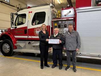 Enbridge Gas makes a donation to Warwick Fire and Rescue through Safe Community Project Assist. (Submitted photo)