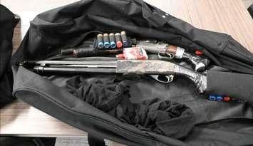Shotguns and ammunition found during a home intruder call (Photo by: Sarnia Police Service)