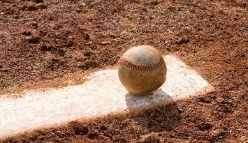Baseball sitting on a pitcher's mound. © Can Stock Photo / beichh4046