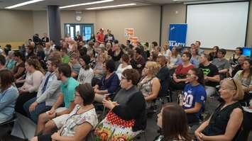 Approximately 80 students and public members attended Thursday's debate at Lambton College. September 24, 2015 (BlackburnNews.com Photo by Briana Carnegie)