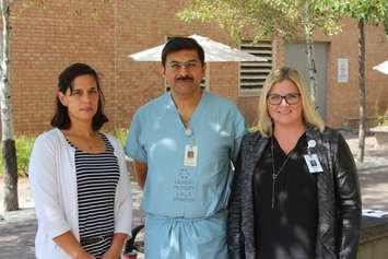 Dr. Mikelle Bryson-Campbell, Dr. Rajeev Suryavanshi, Sarah Canning (Patient Navigator) Photo submitted by Bluewater Health.
